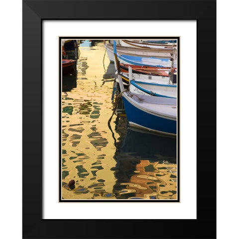 Italy, Camogli Abstract reflections on water Black Modern Wood Framed Art Print with Double Matting by Kaveney, Wendy