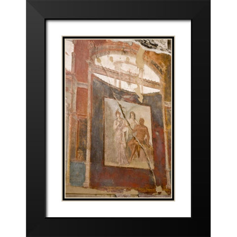 Italy, Campania Fresco in the Hall of Augustals Black Modern Wood Framed Art Print with Double Matting by Kaveney, Wendy