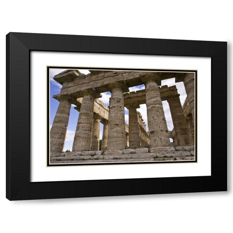 Italy, Campania, Paestum Temple of Neptune Black Modern Wood Framed Art Print with Double Matting by Kaveney, Wendy