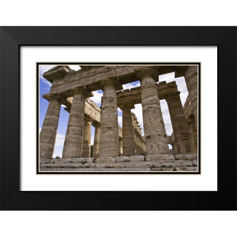 Italy, Campania, Paestum Temple of Neptune Black Modern Wood Framed Art Print with Double Matting by Kaveney, Wendy