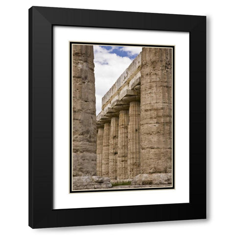 Italy, Campania, Paestum Temple of Hera Black Modern Wood Framed Art Print with Double Matting by Kaveney, Wendy