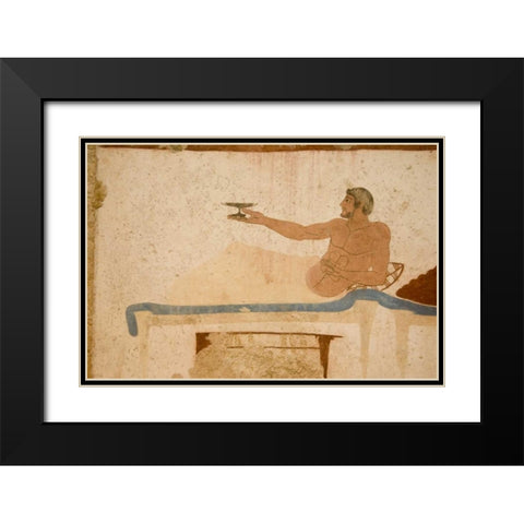 Italy, Paestum Fresco from the Divers Tomb Black Modern Wood Framed Art Print with Double Matting by Kaveney, Wendy