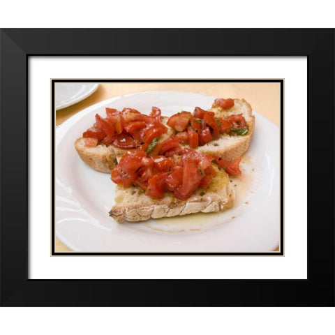 Italy, Positano Display plate of bruschetta Black Modern Wood Framed Art Print with Double Matting by Kaveney, Wendy