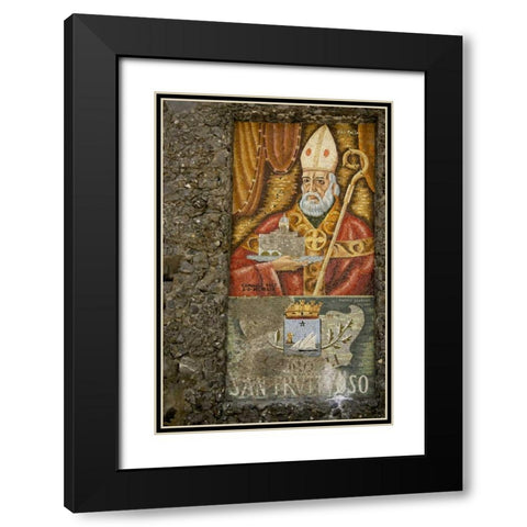 Italy, San Fruttuoso Religious wall mosaic Black Modern Wood Framed Art Print with Double Matting by Kaveney, Wendy