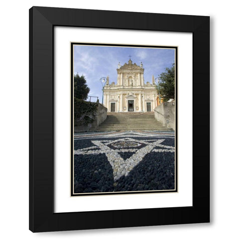 Italy Church of St James with pebble mosaic Black Modern Wood Framed Art Print with Double Matting by Kaveney, Wendy