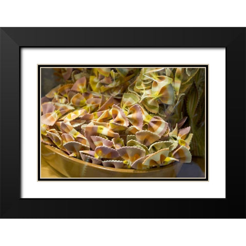Italy, Venice Bow tie pasta in bowl in store Black Modern Wood Framed Art Print with Double Matting by Young, Bill