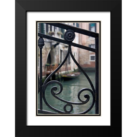 Italy, Venice Stair railing metalwork design Black Modern Wood Framed Art Print with Double Matting by Young, Bill