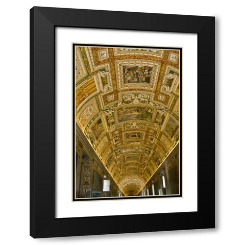 Italy, Rome, Vatican City Art on the ceiling Black Modern Wood Framed Art Print with Double Matting by Kaveney, Wendy