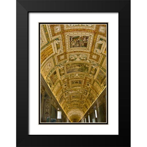 Italy, Rome, Vatican City Art on the ceiling Black Modern Wood Framed Art Print with Double Matting by Kaveney, Wendy