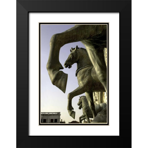 Italy, Venice The Horses of San Marco Black Modern Wood Framed Art Print with Double Matting by Kaveney, Wendy