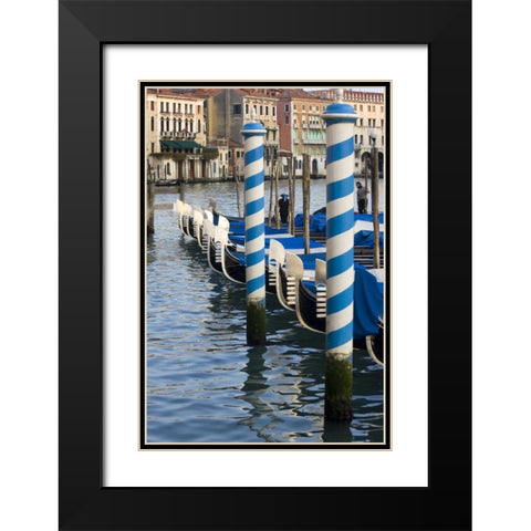 Italy, Venice Gondolas on the Grand Canal Black Modern Wood Framed Art Print with Double Matting by Kaveney, Wendy