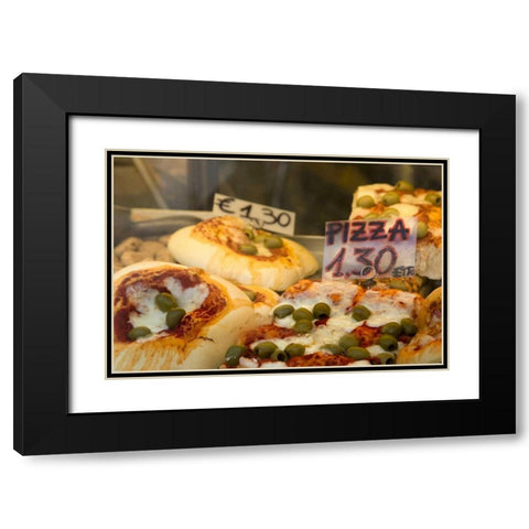 Italy, Venice Pizza slices for sale Black Modern Wood Framed Art Print with Double Matting by Kaveney, Wendy