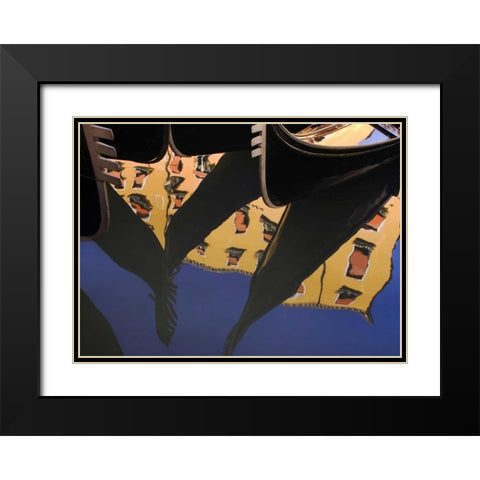 Italy, Venice Abstract of gondolas on a canal Black Modern Wood Framed Art Print with Double Matting by Kaveney, Wendy