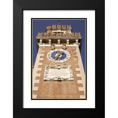 Italy, Venice The clock tower at the Arsenale Black Modern Wood Framed Art Print with Double Matting by Kaveney, Wendy