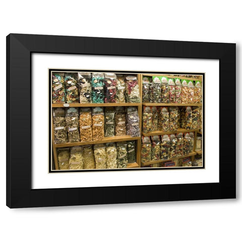 Italy, Venice Store shelves filled with pastas Black Modern Wood Framed Art Print with Double Matting by Kaveney, Wendy
