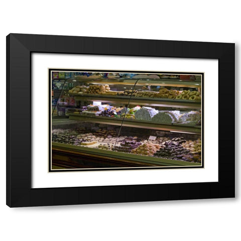Italy, Venice Display case filled with pastries Black Modern Wood Framed Art Print with Double Matting by Kaveney, Wendy