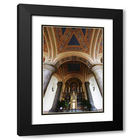 Italy, Pienza, Cathedral of Santa Maria Assunta Black Modern Wood Framed Art Print with Double Matting by Flaherty, Dennis