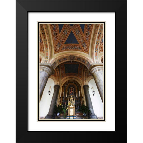 Italy, Pienza, Cathedral of Santa Maria Assunta Black Modern Wood Framed Art Print with Double Matting by Flaherty, Dennis