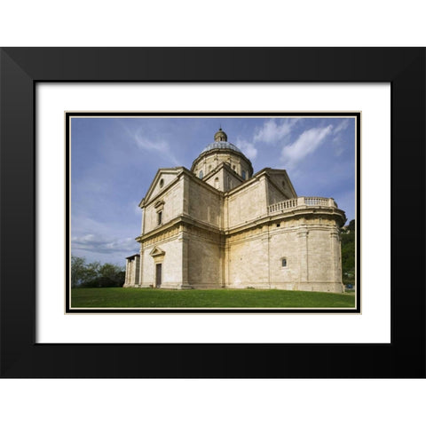 Italy, Montepulciano Church of San Biagio Black Modern Wood Framed Art Print with Double Matting by Flaherty, Dennis