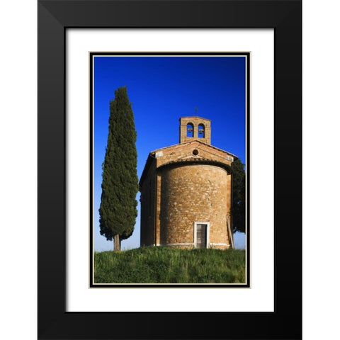 Italy, Tuscany Capella di Vitaleta Black Modern Wood Framed Art Print with Double Matting by Flaherty, Dennis