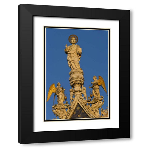 Italy, Venice Christ at San Marco Basilica Black Modern Wood Framed Art Print with Double Matting by Young, Bill