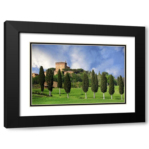 Italy, Tuscany A villa near the town of Pienza Black Modern Wood Framed Art Print with Double Matting by Flaherty, Dennis