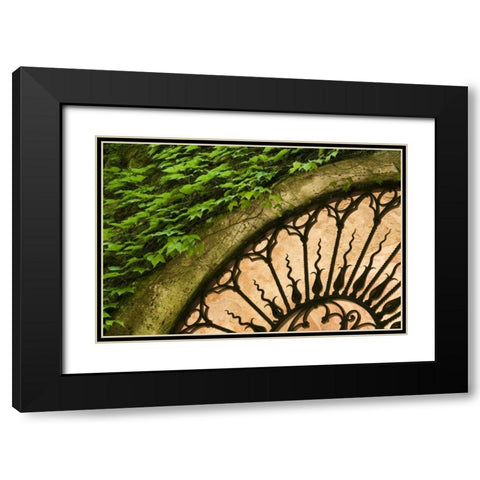 Italy, Tuscany Celsa Castle window detail Black Modern Wood Framed Art Print with Double Matting by Bush, Marie