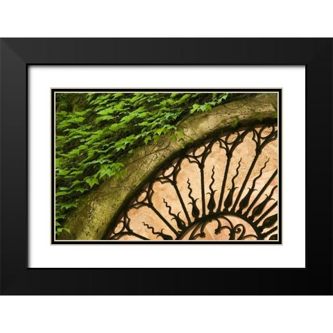 Italy, Tuscany Celsa Castle window detail Black Modern Wood Framed Art Print with Double Matting by Bush, Marie