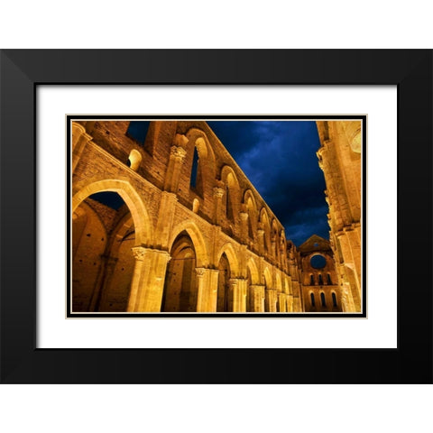 Italy, Tuscany, San Galgano San Galgano Abbey Black Modern Wood Framed Art Print with Double Matting by Bush, Marie