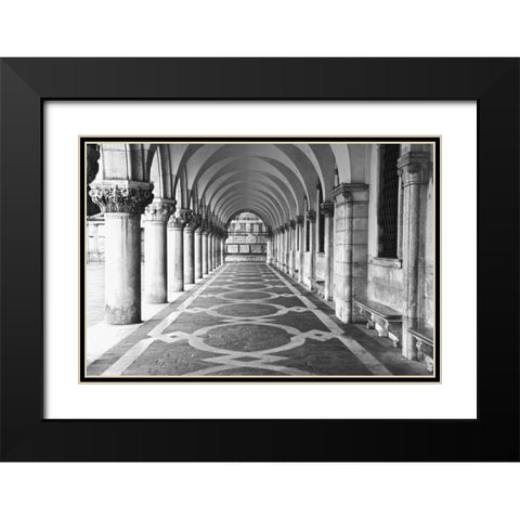 Italy, Venice Columns at Doges Palace Black Modern Wood Framed Art Print with Double Matting by Flaherty, Dennis