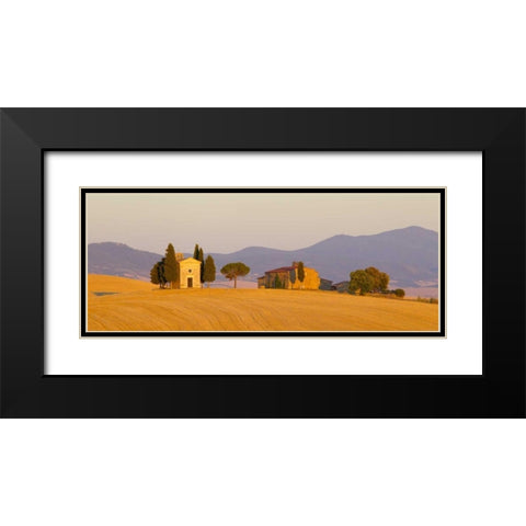Italy, Tuscany Little chapel at sunset Black Modern Wood Framed Art Print with Double Matting by Delisle, Gilles