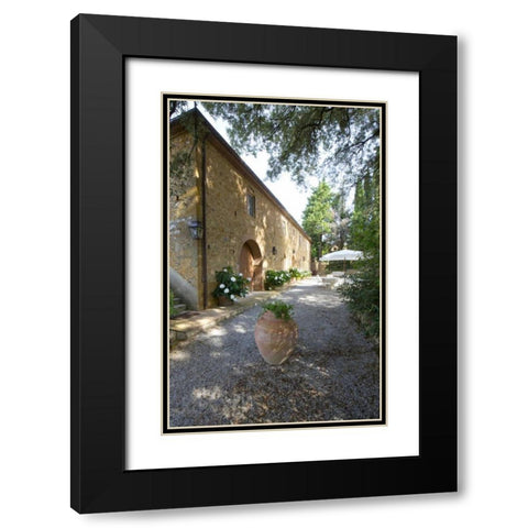 Italy, Tuscany, Petroio Typical Tuscan farmhouse Black Modern Wood Framed Art Print with Double Matting by Delisle, Gilles