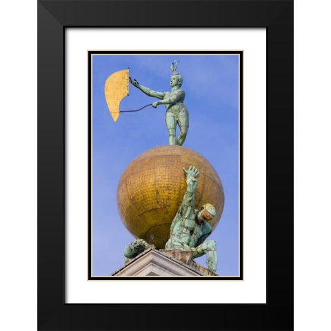 Italy, Venice Fortune statue on top a roof Black Modern Wood Framed Art Print with Double Matting by Delisle, Gilles