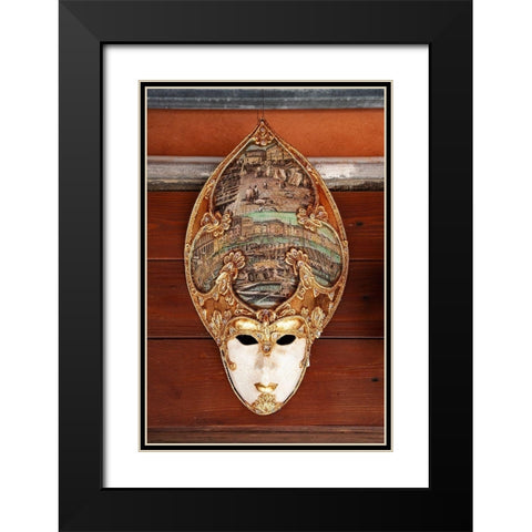 Italy-Venice Carnival mask on display Black Modern Wood Framed Art Print with Double Matting by Jaynes Gallery