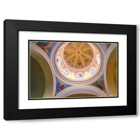 Europe-Italy-Procida-Interior dome of Santuario S-Maria delle Grazie Incornata church Black Modern Wood Framed Art Print with Double Matting by Jaynes Gallery
