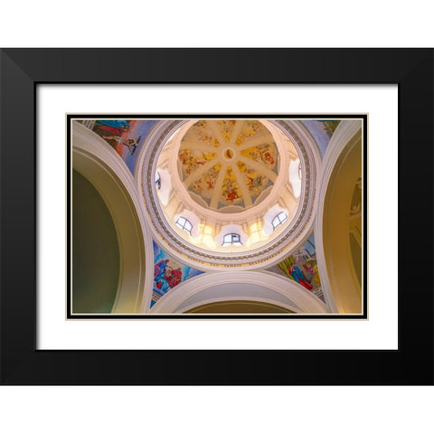 Europe-Italy-Procida-Interior dome of Santuario S-Maria delle Grazie Incornata church Black Modern Wood Framed Art Print with Double Matting by Jaynes Gallery