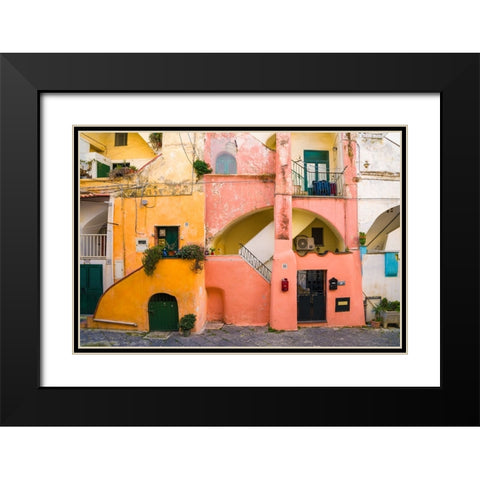 Europe-Italy-Procida-House exteriors Black Modern Wood Framed Art Print with Double Matting by Jaynes Gallery