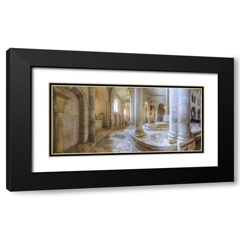 Europe-Italy-Tuscany-Interior of San Antimo Abbey Black Modern Wood Framed Art Print with Double Matting by Jaynes Gallery