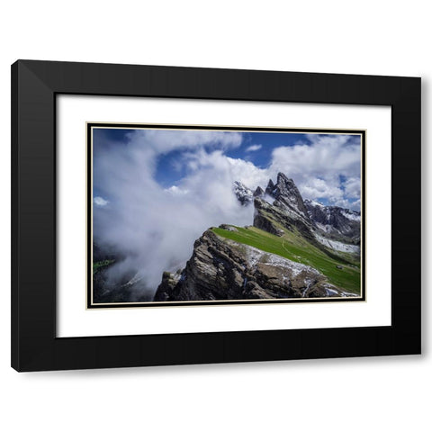 Europe-Italy-South Tyrol-Landscape with Dolomite Mountains Black Modern Wood Framed Art Print with Double Matting by Jaynes Gallery