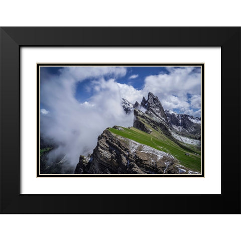 Europe-Italy-South Tyrol-Landscape with Dolomite Mountains Black Modern Wood Framed Art Print with Double Matting by Jaynes Gallery
