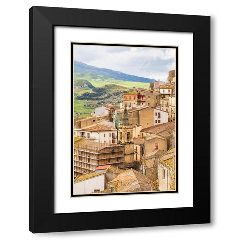 Palermo Province-Gangi View of the town of Gangi in the mountains of Sicily Black Modern Wood Framed Art Print with Double Matting by Wilson, Emily