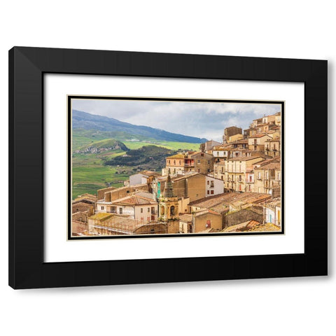 Palermo Province-Gangi View of the town of Gangi in the mountains of Sicily Black Modern Wood Framed Art Print with Double Matting by Wilson, Emily