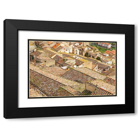 Palermo Province-Gangi View over the rooftops in the town of Gangi in the mountains of Sicily Black Modern Wood Framed Art Print with Double Matting by Wilson, Emily