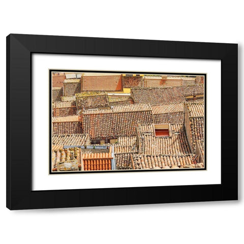 Palermo Province-Gangi View over the rooftops in the town of Gangi in the mountains of Sicily Black Modern Wood Framed Art Print with Double Matting by Wilson, Emily