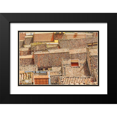 Palermo Province-Gangi View over the rooftops in the town of Gangi in the mountains of Sicily Black Modern Wood Framed Art Print with Double Matting by Wilson, Emily