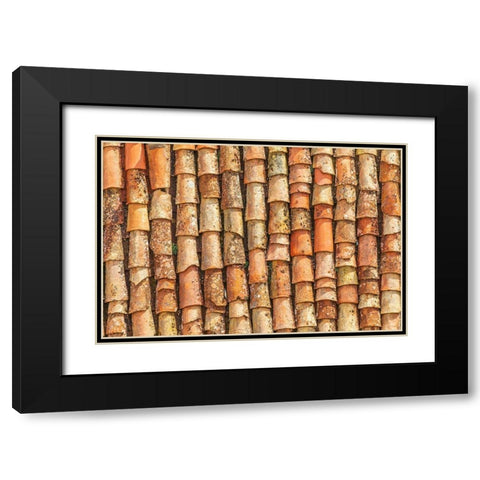 Palermo Province-Gangi Terracotta roof tiles in the town of Gangi in the mountains of Sicily Black Modern Wood Framed Art Print with Double Matting by Wilson, Emily
