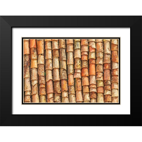 Palermo Province-Gangi Terracotta roof tiles in the town of Gangi in the mountains of Sicily Black Modern Wood Framed Art Print with Double Matting by Wilson, Emily