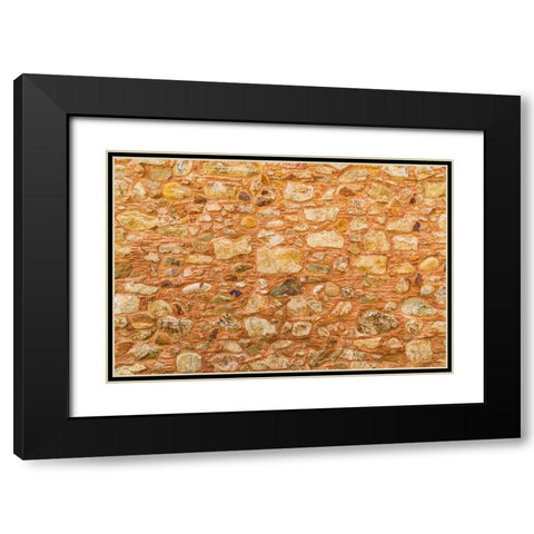 Messina Province-Caronia Stone wall in the medieval hilltop village of Caronia Black Modern Wood Framed Art Print with Double Matting by Wilson, Emily