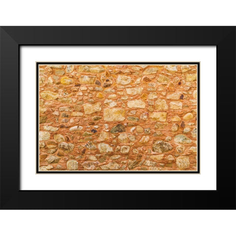 Messina Province-Caronia Stone wall in the medieval hilltop village of Caronia Black Modern Wood Framed Art Print with Double Matting by Wilson, Emily