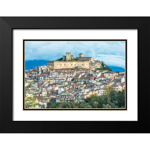 Messina Province-Montalbano Elicona The castle above the medieval hill town of Montalbano Elicona Black Modern Wood Framed Art Print with Double Matting by Wilson, Emily